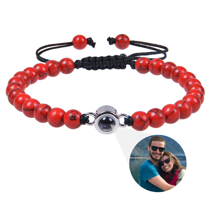 Valentine's Day gift projection photo name bracelet