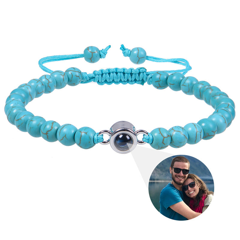 Valentine's Day gift projection photo name bracelet